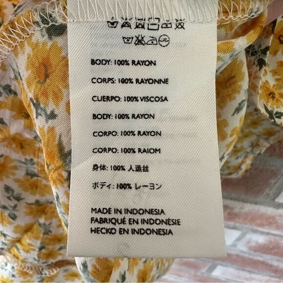 Faithfull The Brand Daphne Mini Flounce Dress Women’s 6 Yellow Ditsy Floral - Picture 7 of 10